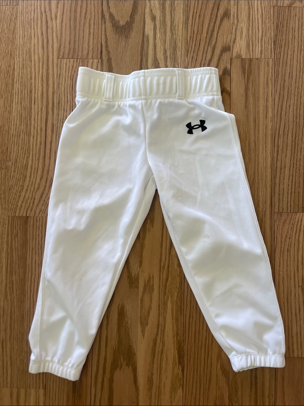 Under Armour White Kids Jogger Pants with Black Logo